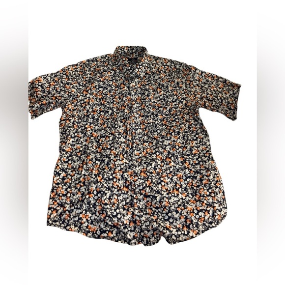 George Floral Classic Fit Shirt - Dark Blue, Orange, White - Picture 6 of 6